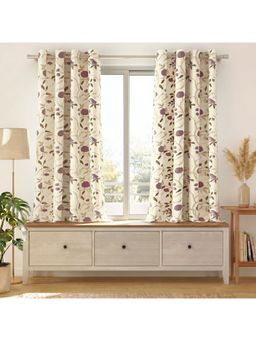 Story@Home - Beige Light Blocking Window Curtains (Pack Of 2)
