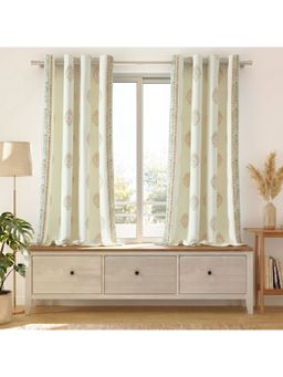 Story@Home - Ivory Light Blocking Window Curtains (Pack Of 2)