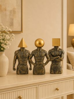 ELARE - Modern Abstract Square Round Pyramid Head Human Sculptures