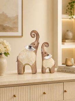 ELARE - Mother And Child Elephant Figurines Sculpture Showpiece