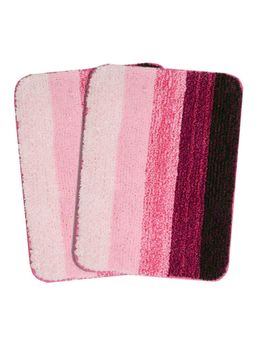 Saral Home - Pink Microfiber Anti Skid Bath Mat 38x50 cm (Pack of 2)