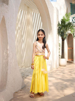 Fayon Kids - Pink Embroidered Top with Plazzo (Set of 2)