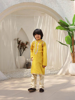 Fayon Kids - Mustard Yellow Kurta with Pant (Set of 2)