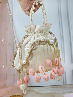 Soho Boho Studio - Tulip Cloud Potli Bag - Off White