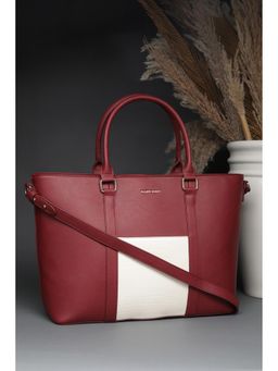 Allen Solly - Women Maroon Formal Handbag With Detachable Strap