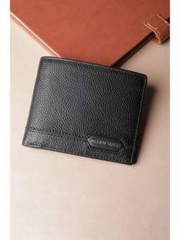 Allen Solly - Men Black Textured Leather Wallet