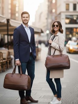 Yelloe - Tan Unisex Textured Duffle Bag