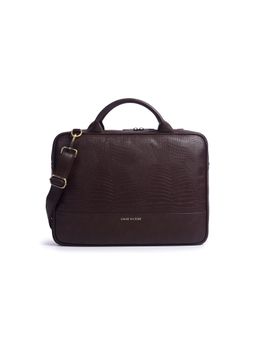 Gauge Machine - Mens Brown 16 Inch Vegan Leather Laptop Bag With Detachable Strap