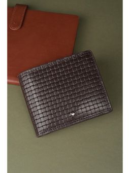 Louis Philippe - Men Brown Textured Leather Wallet