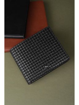 Louis Philippe - Men Black Textured Leather Wallet