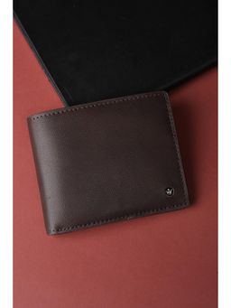 Louis Philippe - Men Brown Textured Leather Wallet