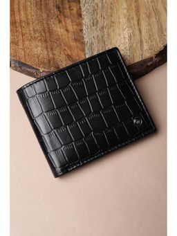 Louis Philippe - Men Black Textured Leather Wallet