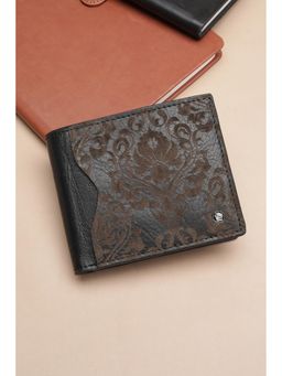 Louis Philippe - Men Black Textured Leather Wallet