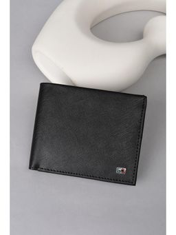 Peter England - Men Black Textured Leather Wallet