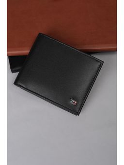 Peter England - Men Black Textured Leather Wallet