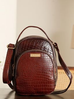 Teakwood - Dark Chocolate Women Cross Body Sling Bag - Brown