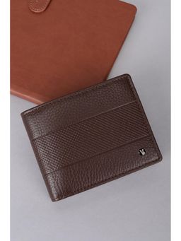 Van Heusen - Men Brown Leather Textured Wallet