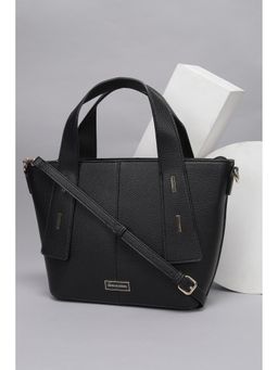 Van Heusen - Women Black Textured Casual Handbag