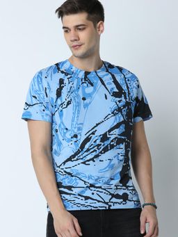 Huetrap - Mens Light Blue Short Sleeve T-Shirt
