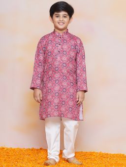 AJ Dezines - Cotton Floral Print Kurta and Pyjama for Boys (Set of 2)