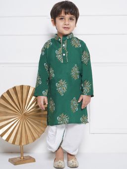 AJ Dezines - Floral Print Pure Cotton Dhoti and Kurta for Boys (Set of 2)