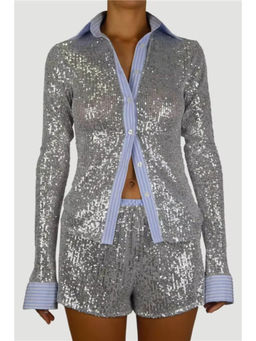 FancyPants - Silver Haile Top with Shorts (Set of 2)