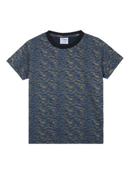 ANTHRILO - Cotton Rich Blue Melange Sporty Short Sleeve Boys T-Shirt