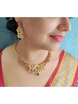 GRIIHAM - Gold-Plated Ad-Studded Beaded Jewellery Set