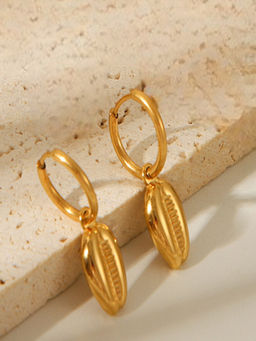 AQUASTREET - Cowrie Shell 18K Gold Plated Waterproof Anti-Tarnish Drop Earrings