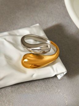 AQUASTREET - Two Tone Statement Hug 18K Gold Plated Waterproof Anti-Tarnish Ring