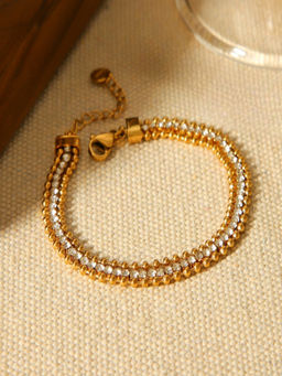 AQUASTREET - Layered Zircon 18K Gold Plated Waterproof Anti-Tarnish Bracelet