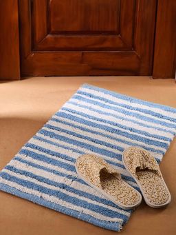 Fabindia - Light Blue Cotton Woven Bathmat