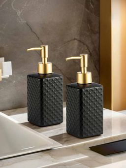 UMAI - 350ml Soap Dispenser Bottle Black (Pack of 2)