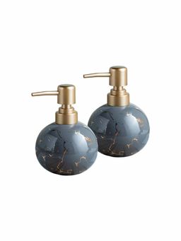 Ekhasa - Ceramic Handwash Dispenser Bottle 300ml, Grey (Pack of 2)