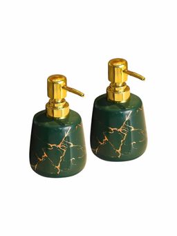 Ekhasa - Ceramic Handwash Dispenser Bottle 260ml, Green (Pack of 2)