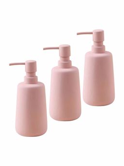 Ekhasa - Ceramic Handwash Dispenser Bottle 260ml, Pink (Pack of 3)