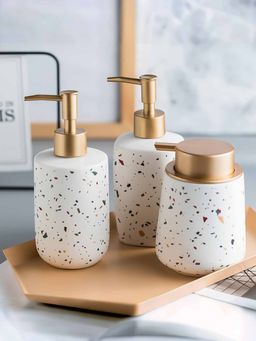 Ekhasa - Ceramic Handwash Dispenser Bottle White (Pack of 3)