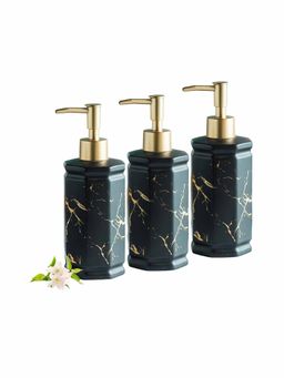 Ekhasa - Ceramic Handwash Dispenser Bottle 350ml, Black (Pack of 3)