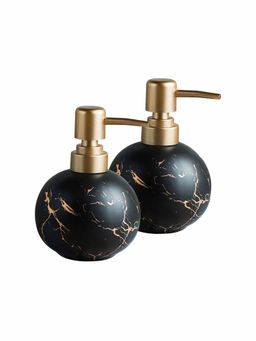 Ekhasa - Ceramic Handwash Dispenser Bottle 300ml, Black (Pack of 2)