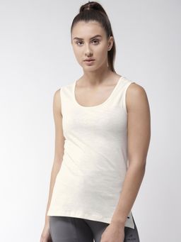 Alcis - Women Off-white Solid Pure Cotton Top