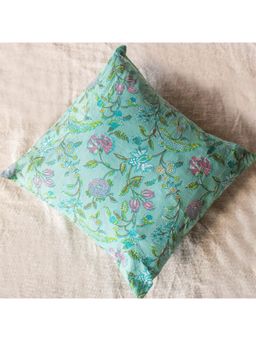House of Ekam - Green Spring Floral Fields Cushion Cover