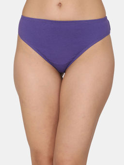 Zivame - Low Rise Cotton Thong - Pak Choi - Purple