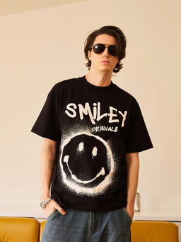 Bonkers Corner - Spray Paint Smiley Oversized T-shirt