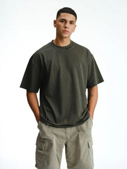 Bonkers Corner - Olive Heavyweight Faded T-shirt