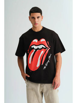 Bonkers Corner - Black Rolling Stones Oversized T-shirt