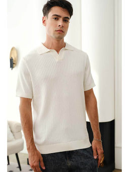 Bonkers Corner - Ivory Knit Polo T-shirt