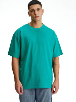 Bonkers Corner - Solid Green Soft Jersey Oversized T-shirt