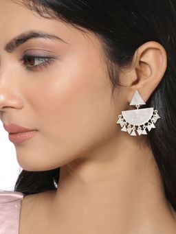Mitali Jain - Aster Chandbali Silver Contemporary Earrings