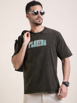 DILLINGER - Mens Black Oversized Short Sleeve Acid Washed T-Shirt