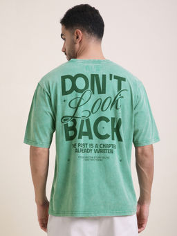 Difference of Opinion - Mens Green Oversized Acid Wash T-Shirt